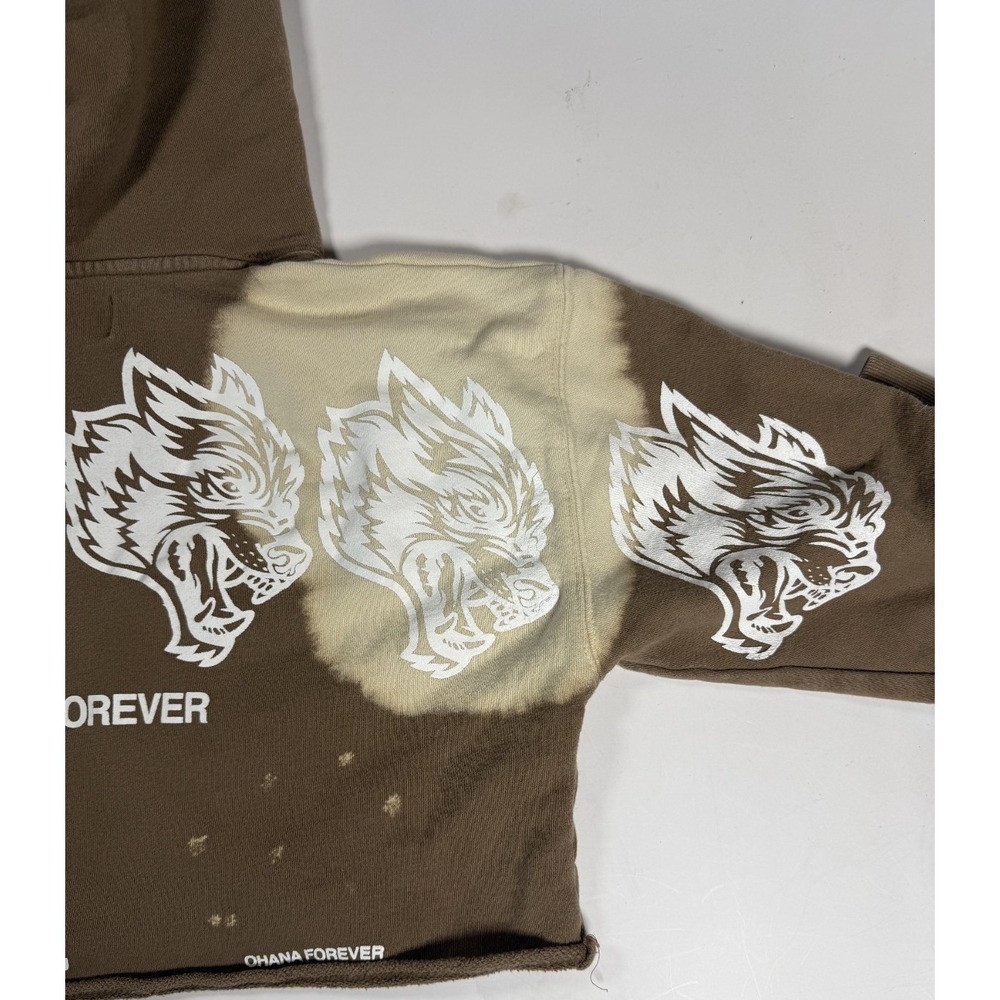 DHNA Cropped Wolves Forever Hoodie Women's Size XS Brown - Picture 8 of 13